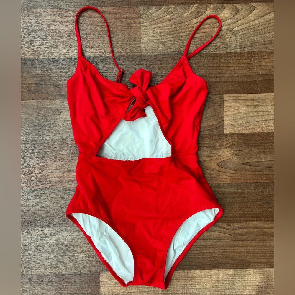 Cherry Red Reformation Retro Swimsuit